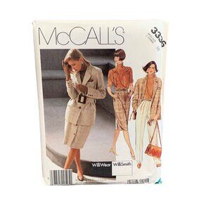 McCalls 3336 Willi Smith Womens Jacket Skirt Pant Pattern Size 10 - uncut